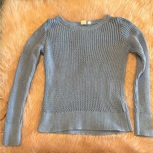 GAP Women's Textured Crew Neck Sweater - Light Blue